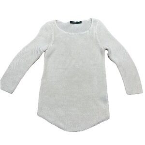 Lauren Ralph Lauren Sweater Womens Small Boat Neck Crochet‎ Style Coastal